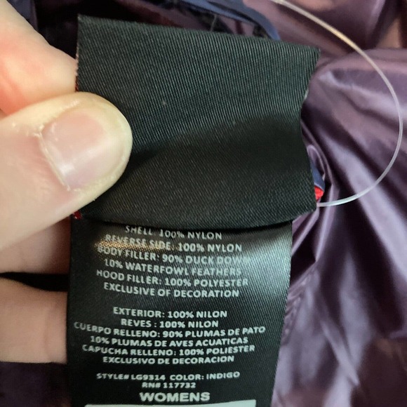 Gerry Vest‎ Jacket Womens Sz S Purple Indigo Packable Reversible 90% Down Hooded - Picture 9 of 11